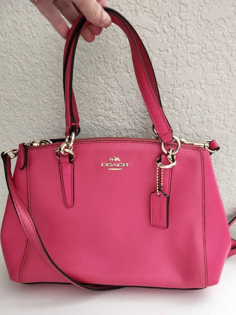 New Coach Christie Pink Leather Shoulder Bag Purse
